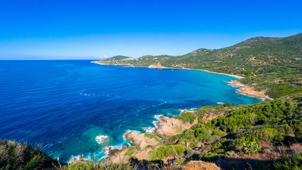 Fototapeta premium West coast of Corsica, France, in summer 