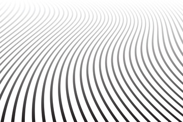 Abstract wavy lines design. Diminishing perspective view.