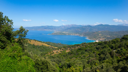 Fototapeta na wymiar West coast of Corsica, France, in summer 