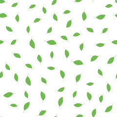 Seamless pattern with green leaves
