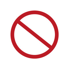Prohibition sign. No sign. Stop sign. Vector icon