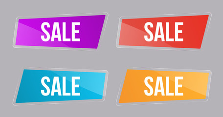 Set Glossy banner Sale,color buttons for shares for sites, advertising flyers and billboards , advertising, marketing. 