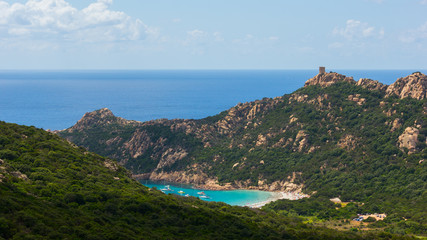 Fototapeta na wymiar Plage de Roccapina, Corsica, in summer