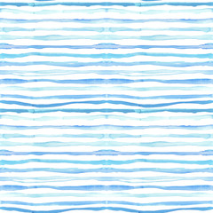 Fototapeta premium Watercolor stripes seamless pattern.