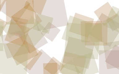 Multicolored translucent squares on a white background. Orange tones. 3D illustration