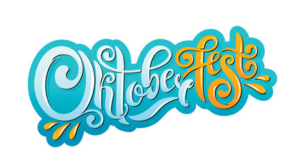 Oktoberfest handwritten lettering header. Oktoberfest typography title vector design