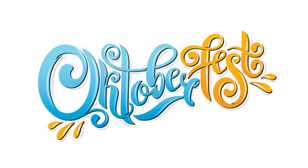 Oktoberfest handwritten lettering header. Oktoberfest typography title vector design