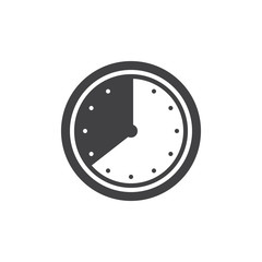 Clock time vector icon. filled flat sign for mobile concept and web design. Circle watch simple solid icon. Symbol, logo illustration. Pixel perfect vector graphics