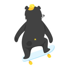 cartoon black cool bear