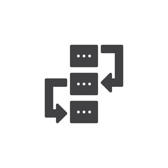 Workflow vector icon. filled flat sign for mobile concept and web design. Project Planning simple solid icon. Symbol, logo illustration. Pixel perfect vector graphics