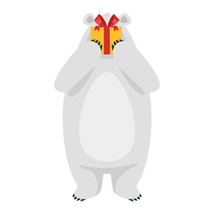 cartoon white polar bear