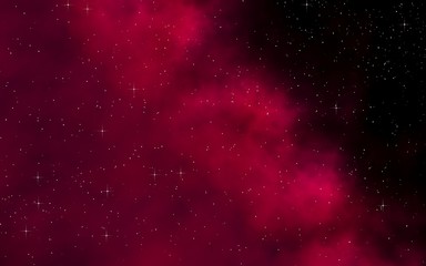 Colorful and beautiful space background. Outer space. Starry outer space texture. Templates, red background. 3D illustration