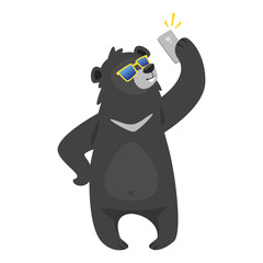 cartoon black cool bear
