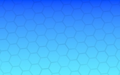 Translucent honeycomb on a gradient blue sky background. Perspective view on polygon look like honeycomb. Isometric geometry. 3D illustration