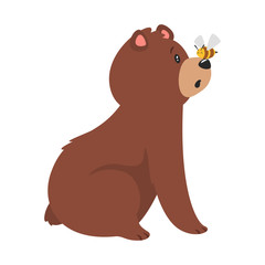 cartoon brown grizzly bear