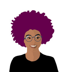 Portrait of a beautiful African America woman with attitude in vector format Wearing sunglasses