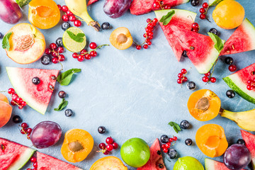 Summer fruit and berries
