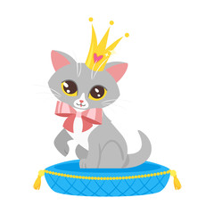 cat character in golden crown