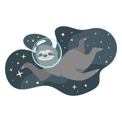 sloth floating in cosmic space © thruer