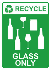 recycle vector sign - glass only