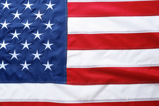 American flag as background, top view. National symbol