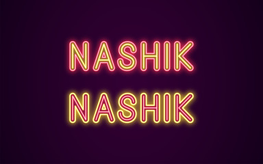 Neon name of Nashik city in India