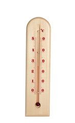 Weather thermometer on white background