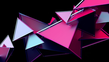 Abstract 3d rendering of geometric shapes. Modern background design for poster, cover, branding, banner, placard.
