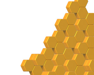 Wall of hexagons as wallpaper or background. 3D rendering	