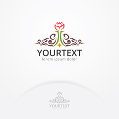 Flower logo, Creative flower logo a symbol of beauty and femininity. Salon and spa logo template