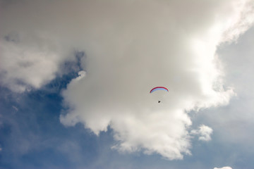 Snow Skiing hiking and hang gliding