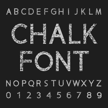 Chalk Font and number vector design