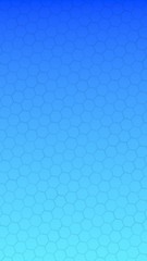 Translucent honeycomb on a gradient blue sky background. Perspective view on polygon look like honeycomb. Isometric geometry. Vertical image orientation. 3D illustration