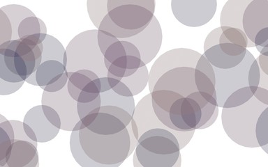 Multicolored translucent circles on a white background. Gray tones. 3D illustration