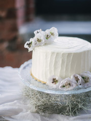 wedding cake with flowers