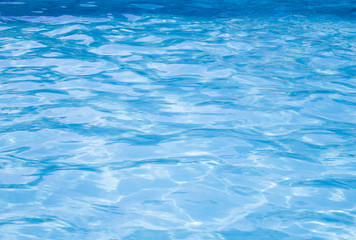 Waves in the pool with blue water