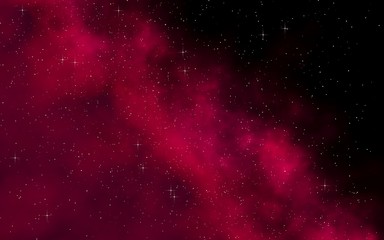 Colorful and beautiful space background. Outer space. Starry outer space texture. Templates, red background. 3D illustration