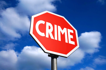 Stop crime sign