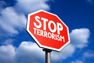 Stop terrorism sign