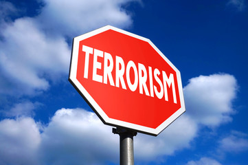 Stop terrorism sign