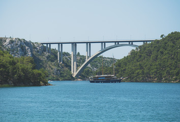 Bridge over the river Krka. Sibenik Bridge