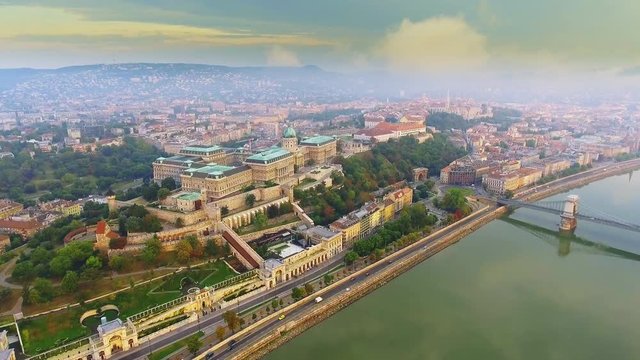 The Buda Royal Castle, a beautiful Baroque palace located on the Castle Hill in Budapest, Hungary.