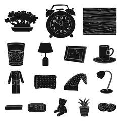 Vector illustration of dreams and night sign. Set of dreams and bedroom vector icon for stock.