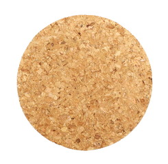 cork isolated on white background and texture, top view