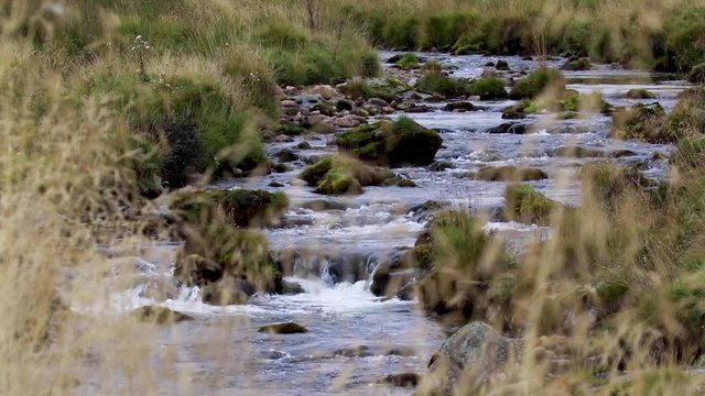 River livet running smooth and low in glenlivet during September. Cairngorms national park