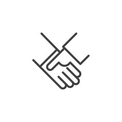 Fototapeta premium Handshake outline icon. linear style sign for mobile concept and web design. Business agreement simple line vector icon. Symbol, logo illustration. Pixel perfect vector graphics