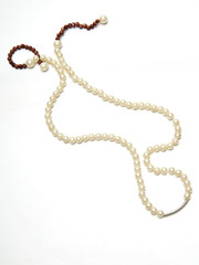 NATURAL PEARL NECKLACE ON WHITE