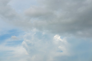 White fluffy clouds in blue sky