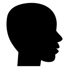 gz183 GrafikZeichnung - german - Menschlicher Kopf in schwarz - english - human head in black (avatar profile) - 1to1 xxl - g6588