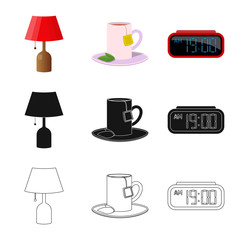 Vector design of dreams and night sign. Collection of dreams and bedroom stock symbol for web.